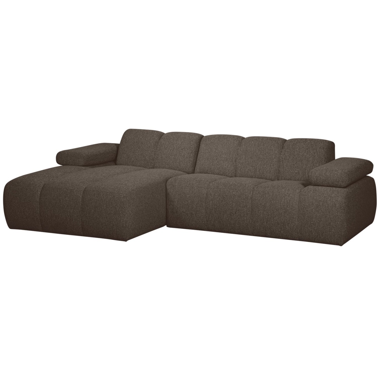 Chaiselongue Mojo aus Boucle-Stoff Links, Braun