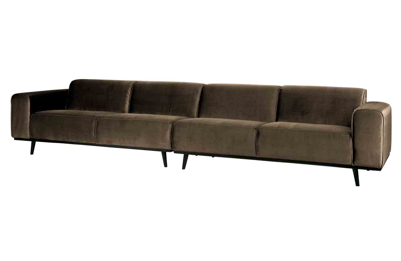 Bigsofa Statement Samt XXL, 372cm Taupe