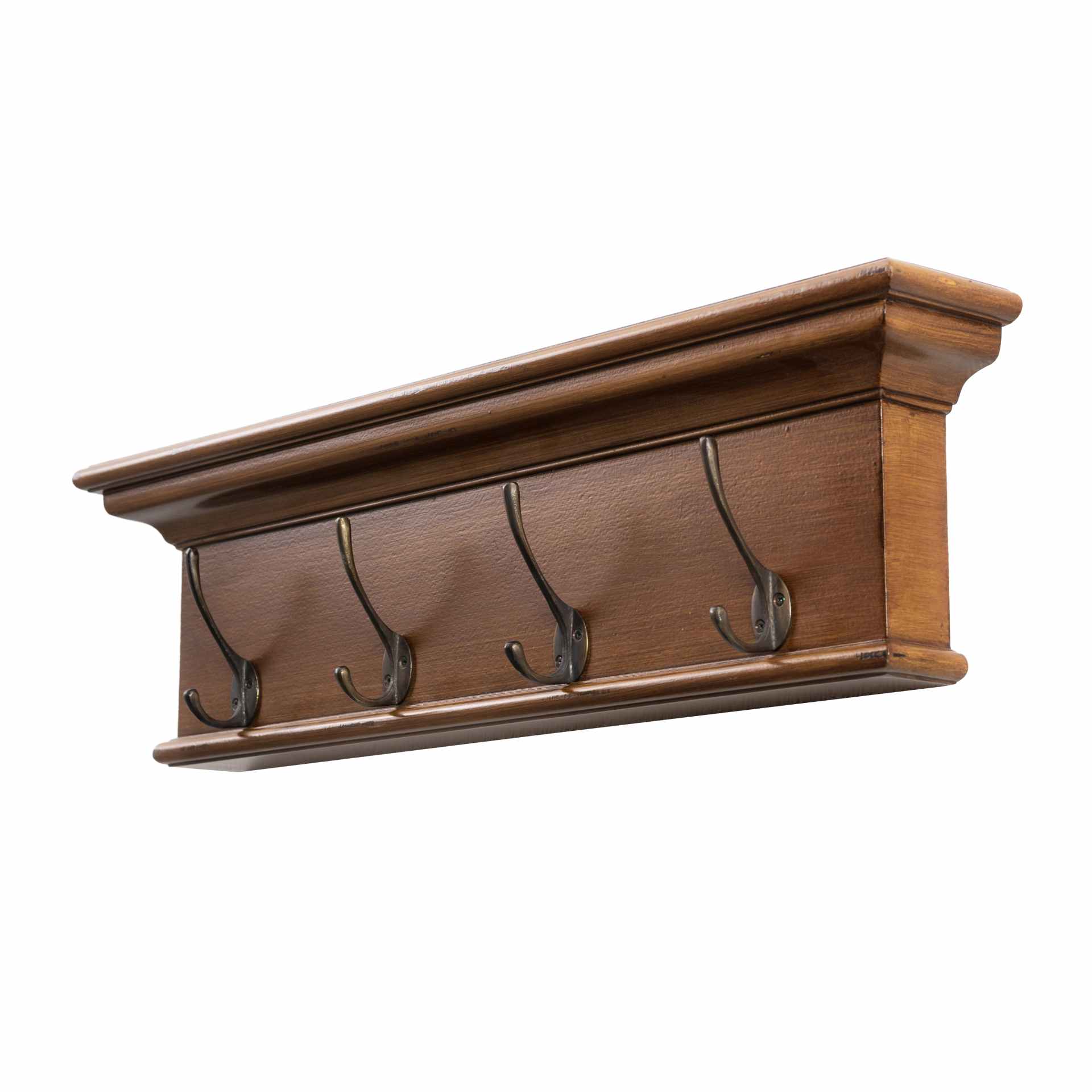 Wandgarderobe Halifax mit 4 Haken, Dunkelbraun