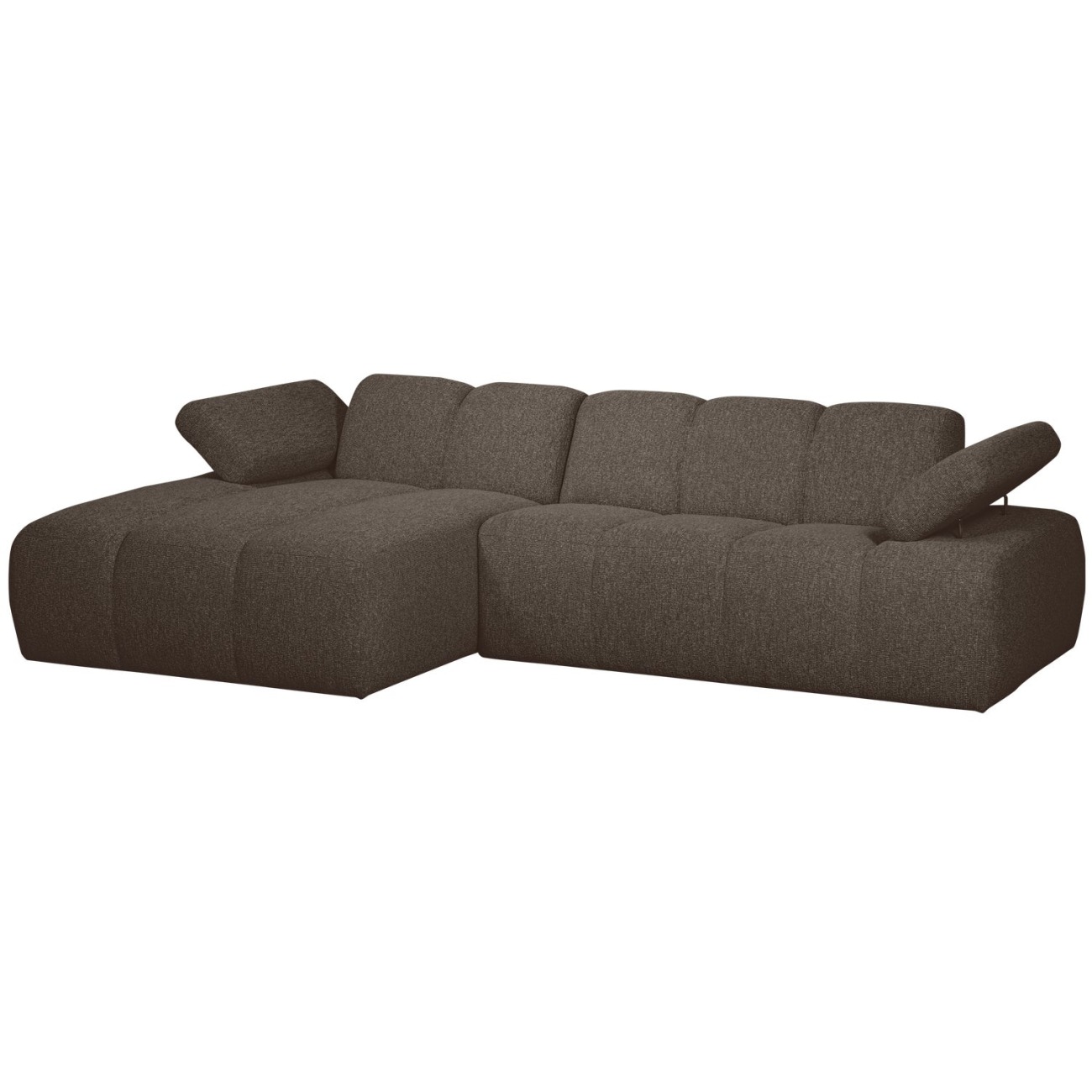 Chaiselongue Mojo aus Boucle-Stoff Links, Braun