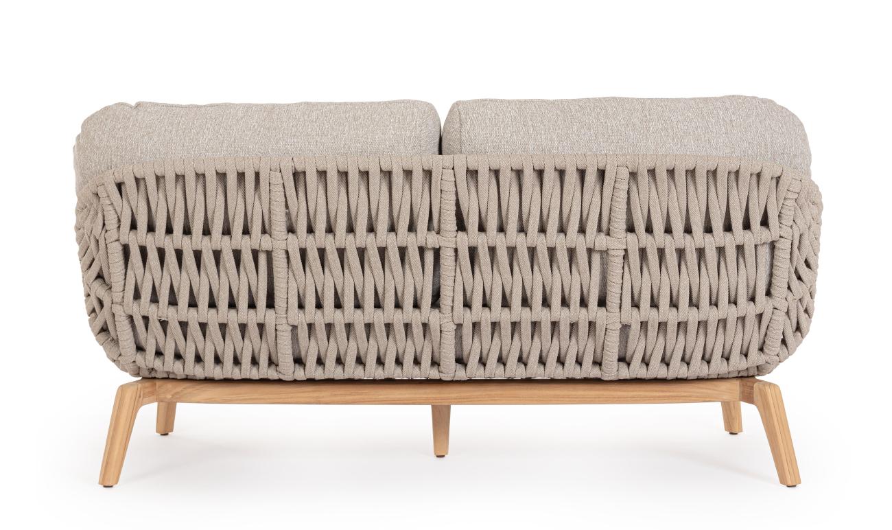 Gartensofa Tamires aus Teakholz, Beige