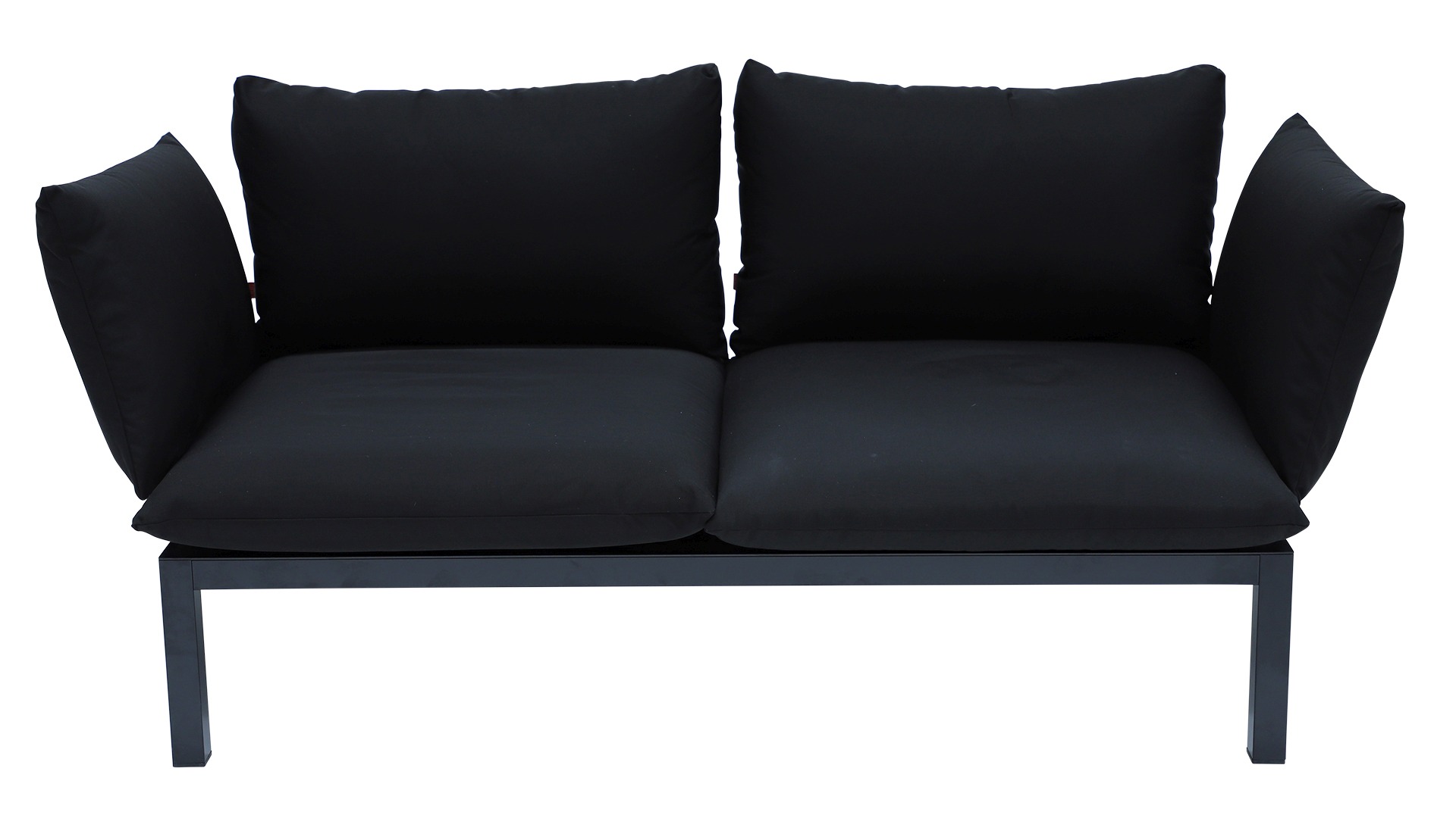 Sitzgruppe Domino 2er-Sofa mit 2 Sessel, Schwarz/Schwarz