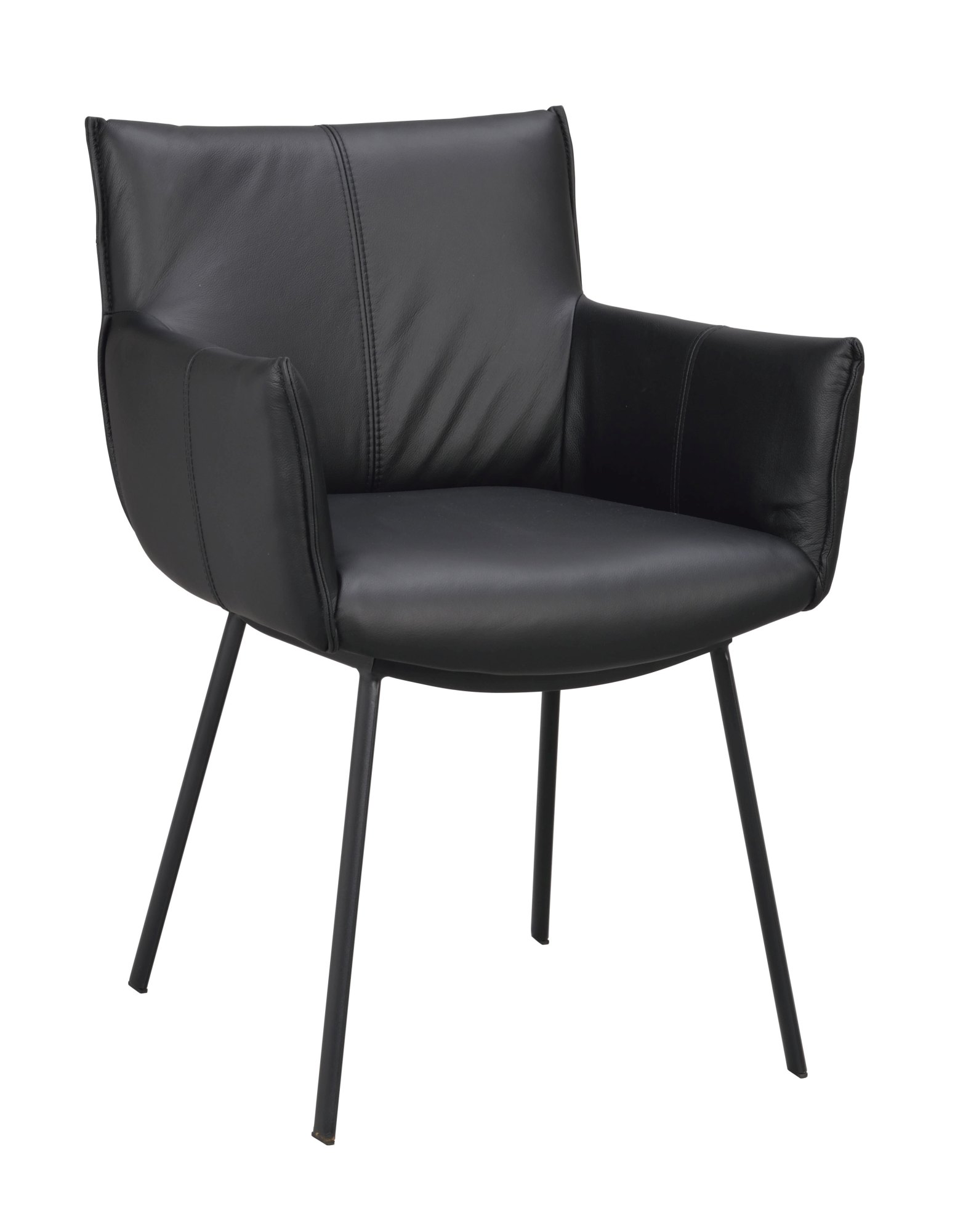 Stuhl Hinckley 2er Set mit Armlehnen, Schwarz