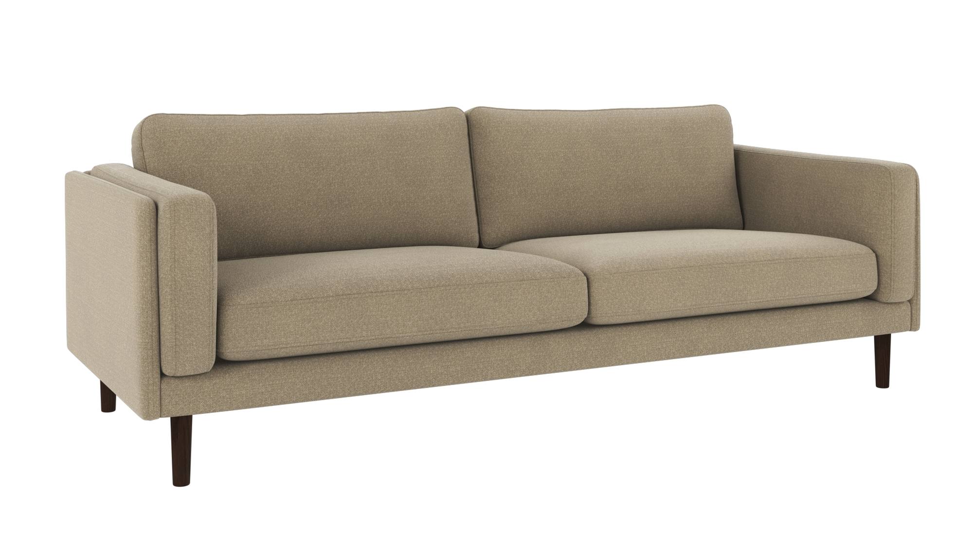 Sofa Braden 3-Sitzer, Beine Braun, Bezug Rita Dunkelbeige