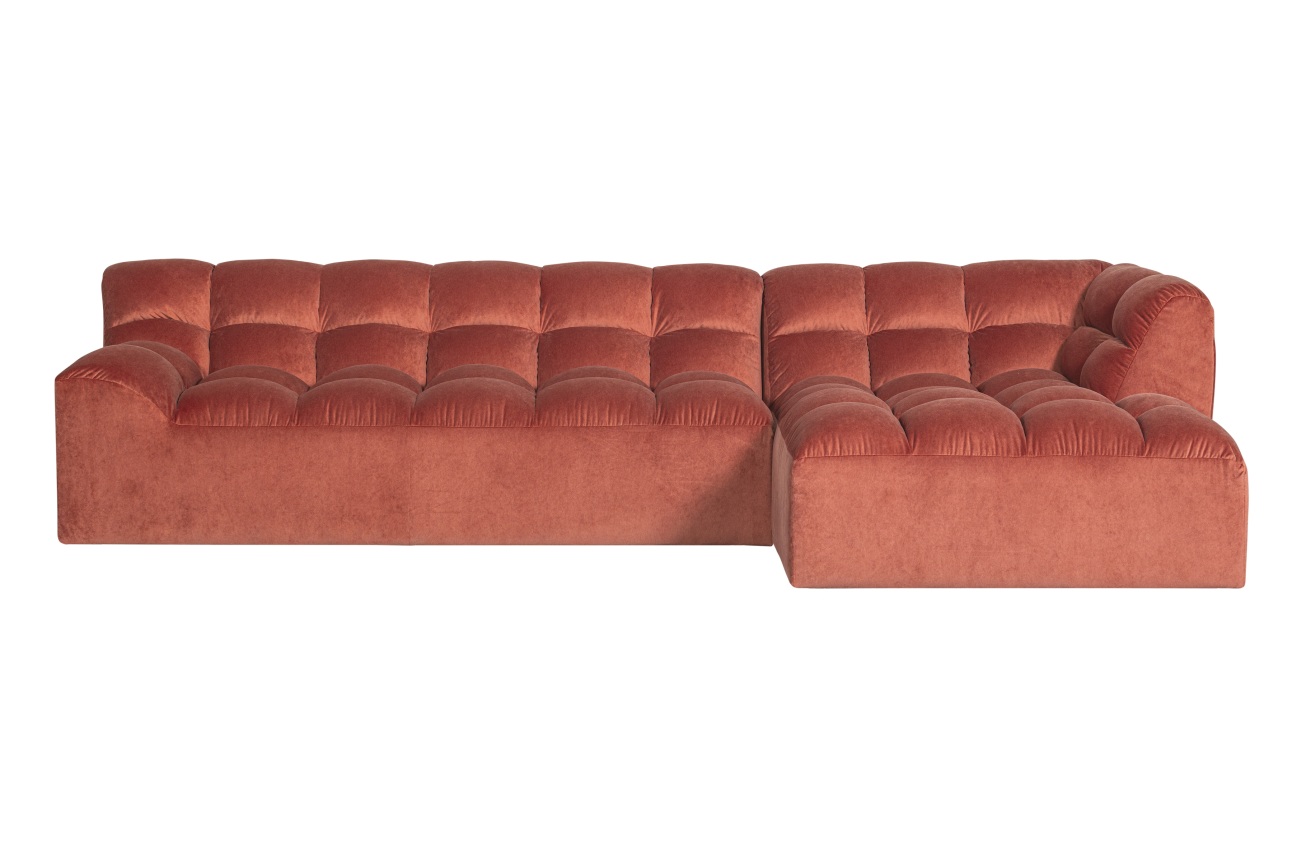 Ecksofa Allure aus Samt Rechts, Blush