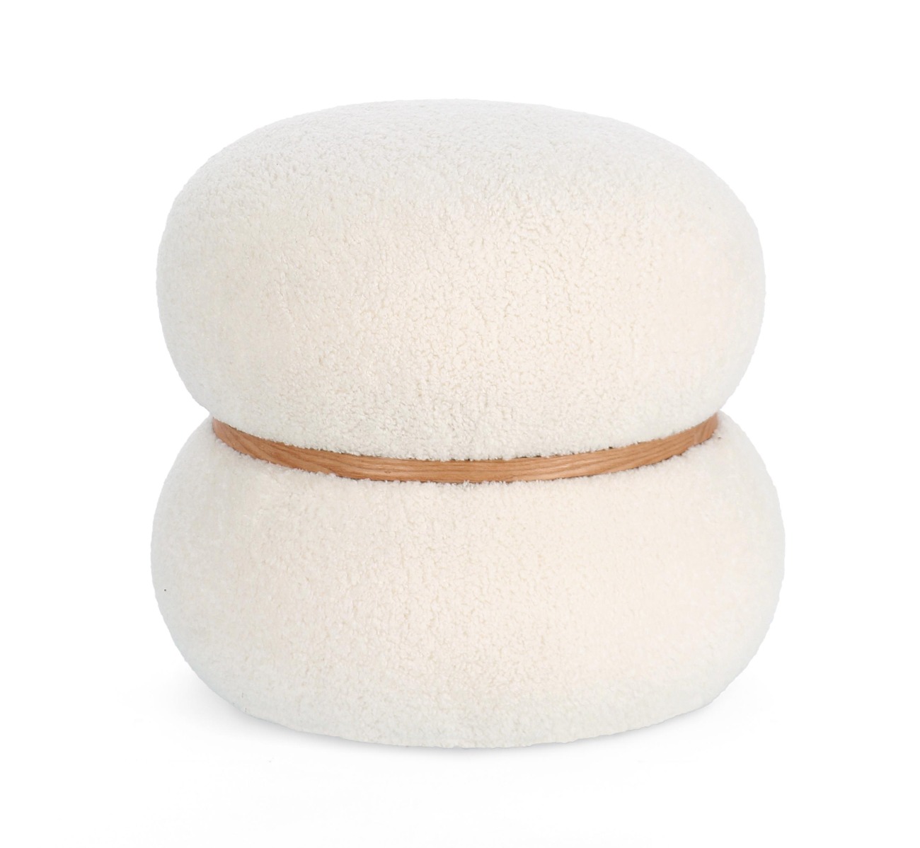 Pouf Mirka aus Boucle-Stoff