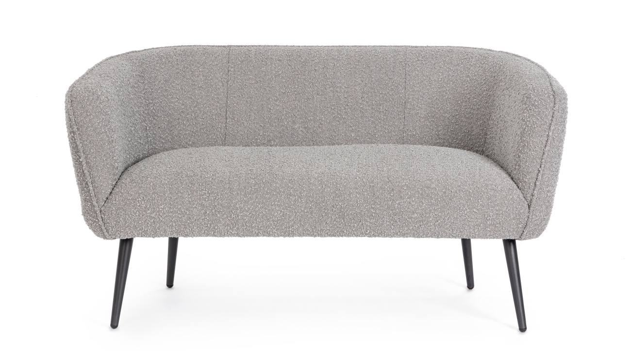 Sofa Avril aus Bouclè-Stoff 2-Sitzer, Grau