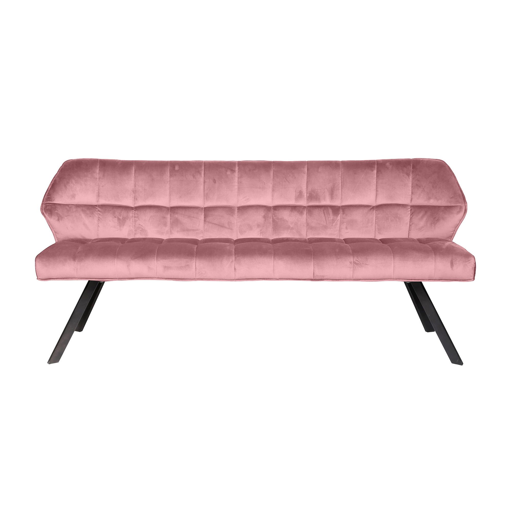 Esszimmerbank Spinras mit Lehne - Samt, Rosa
