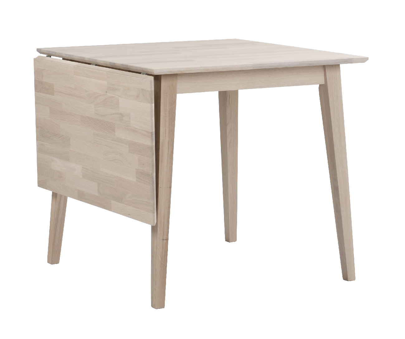 Klapptisch Filippa, 80/125x80cm, Eiche Weiß pigmentiert