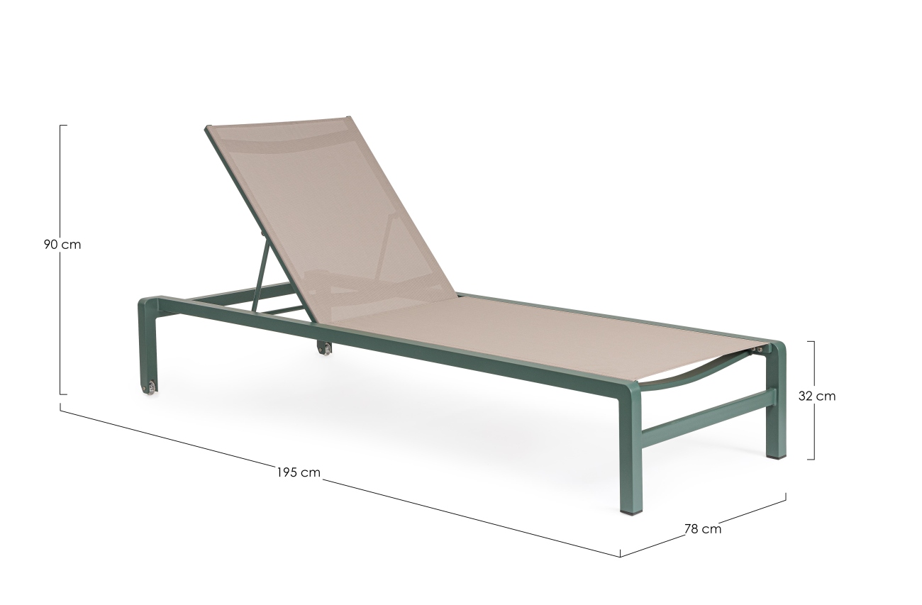 Gartenliege Konnor, Aluminium Textilene, Balsam