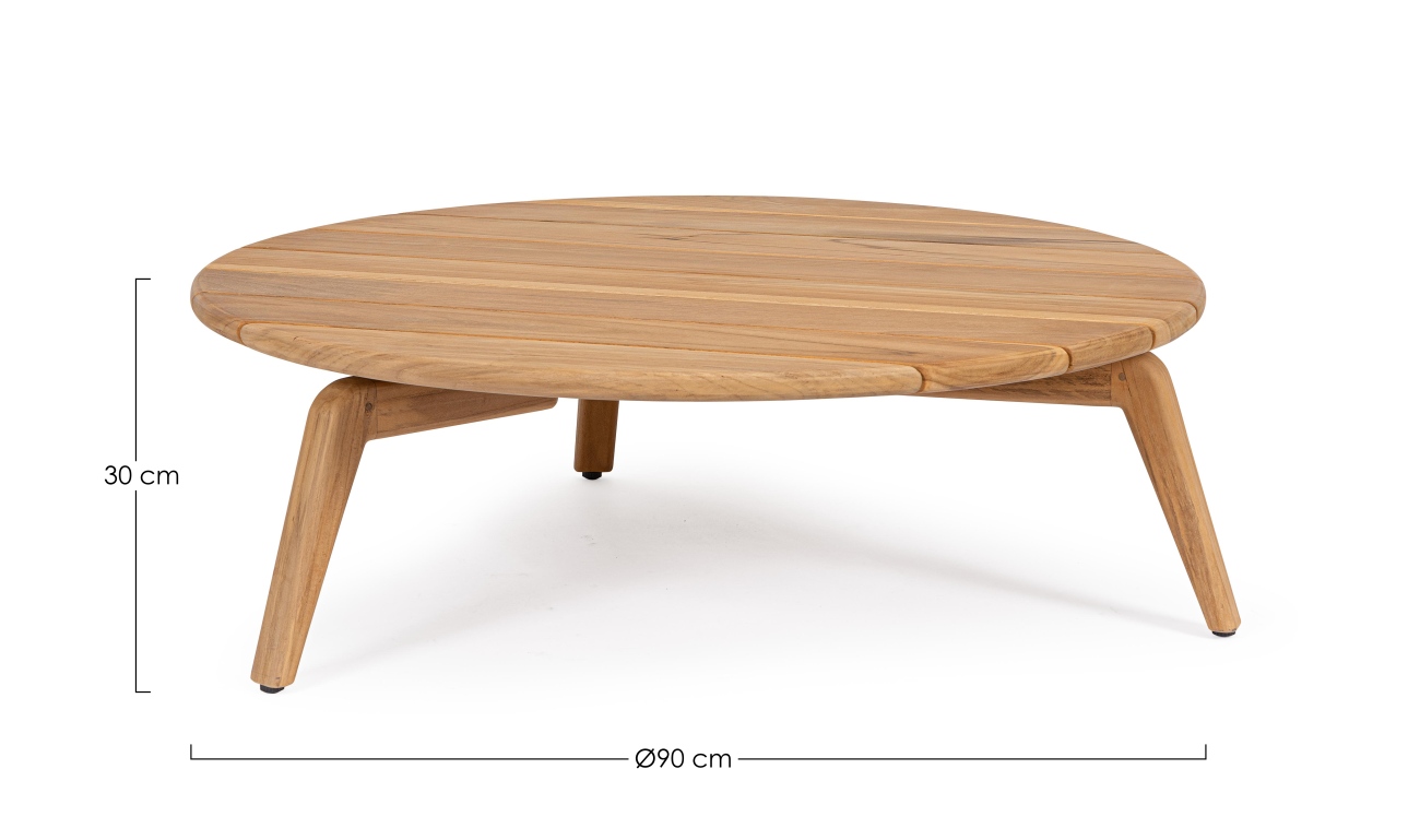 Gartencouchtisch Eularia aus Teakholz Ø 90 cm