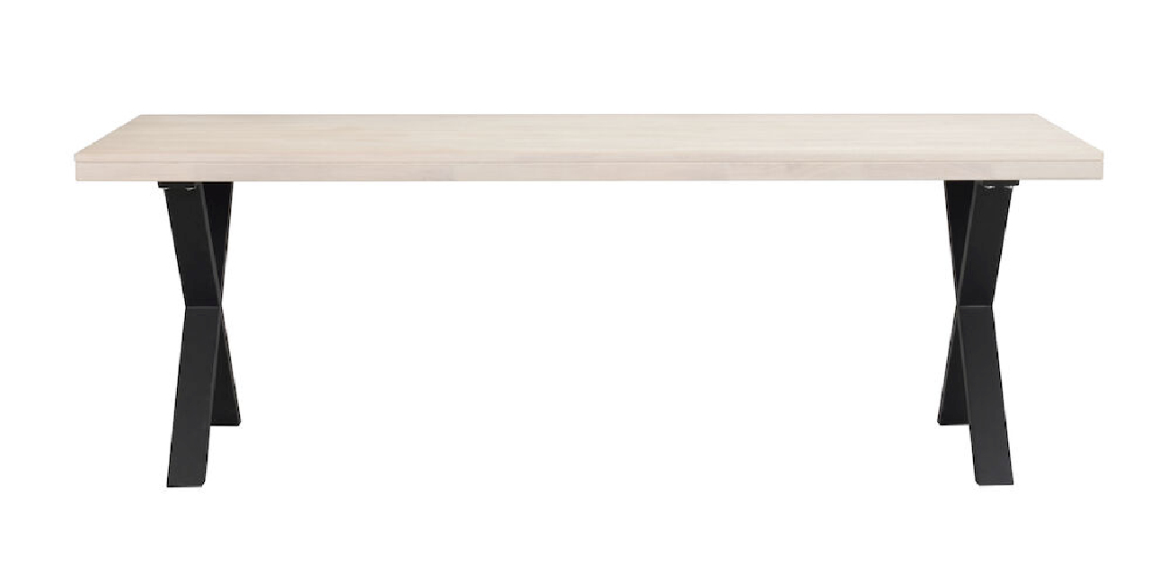 Esstisch Brooklyn, X-Gestell, 220cm, Whitewash