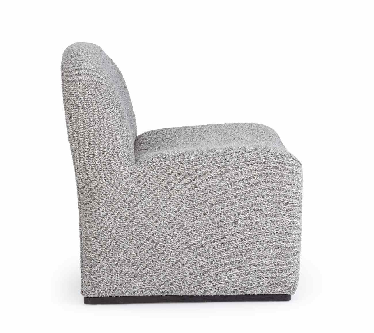 Sessel Bassilla aus Boucle-Stoff, Grau