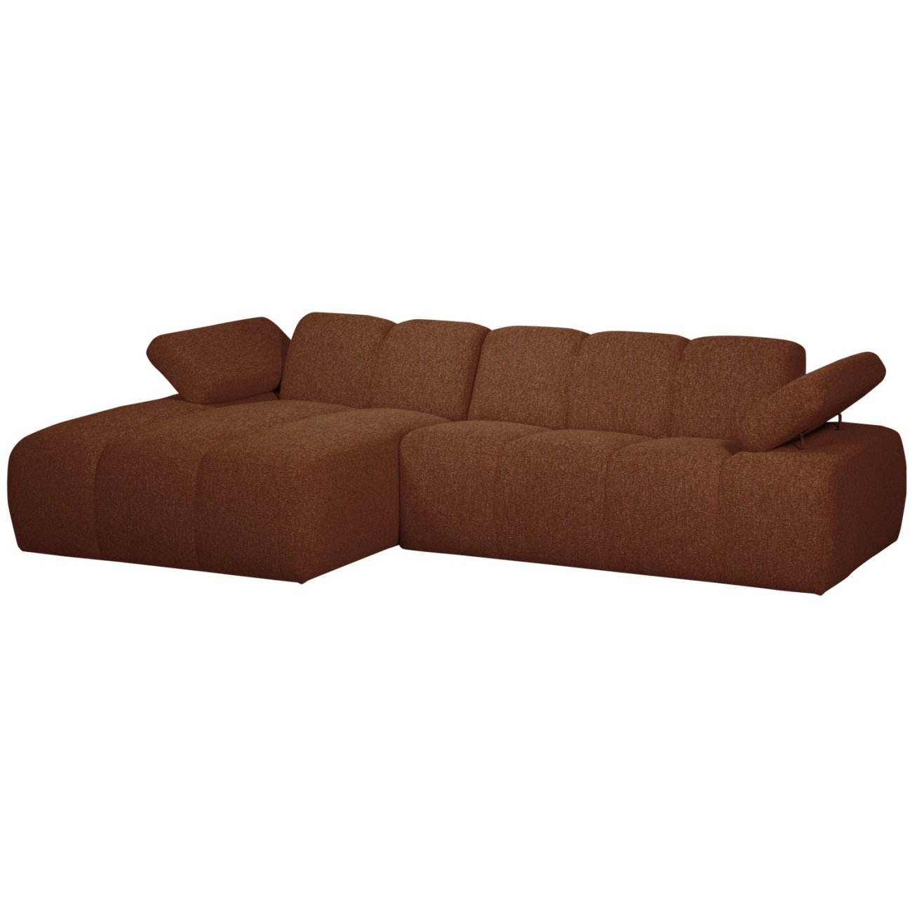 Chaiselongue Mojo aus Boucle-Stoff Links, Rostbraun