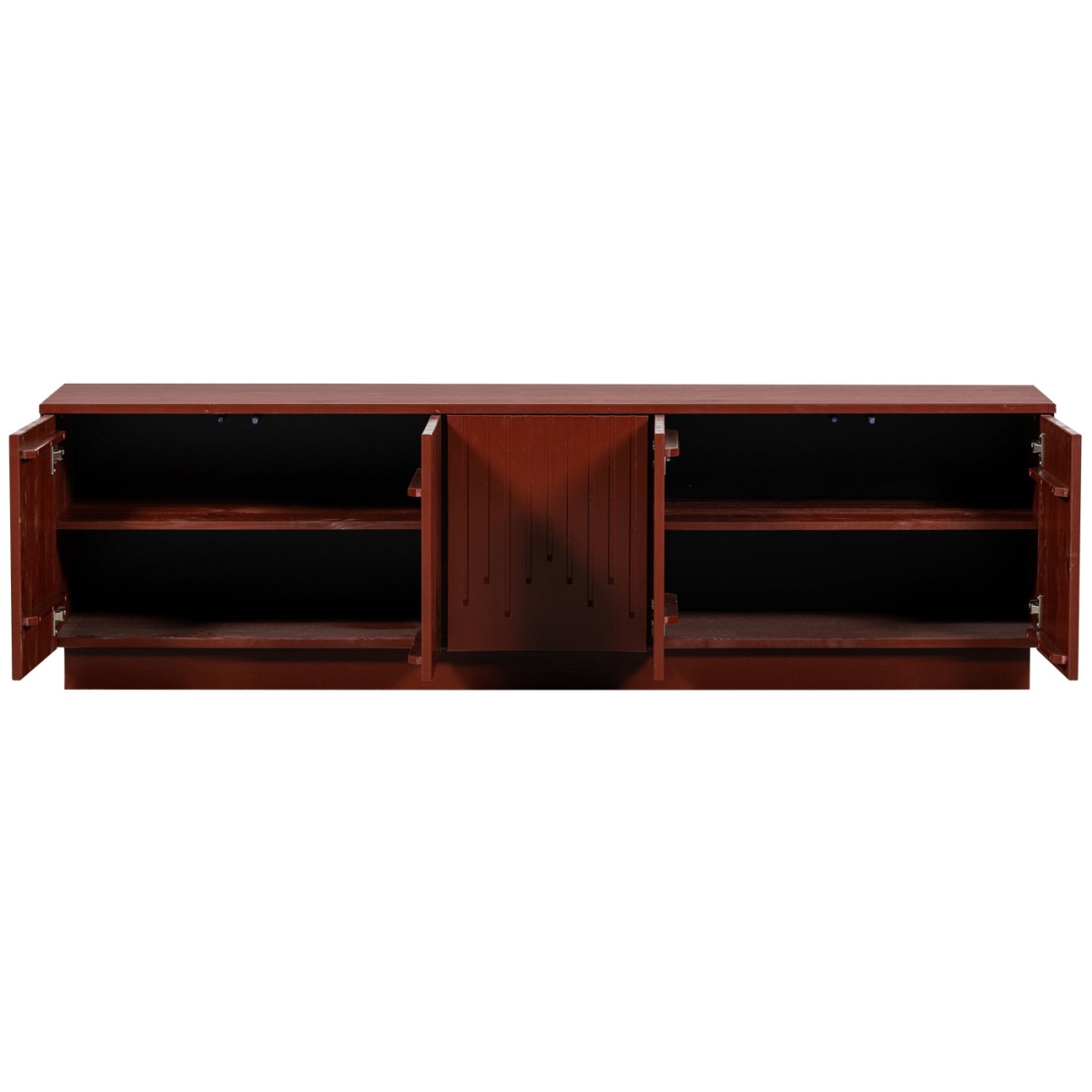 TV-Board Pencil aus Kiefernholz, Merlot Gloss