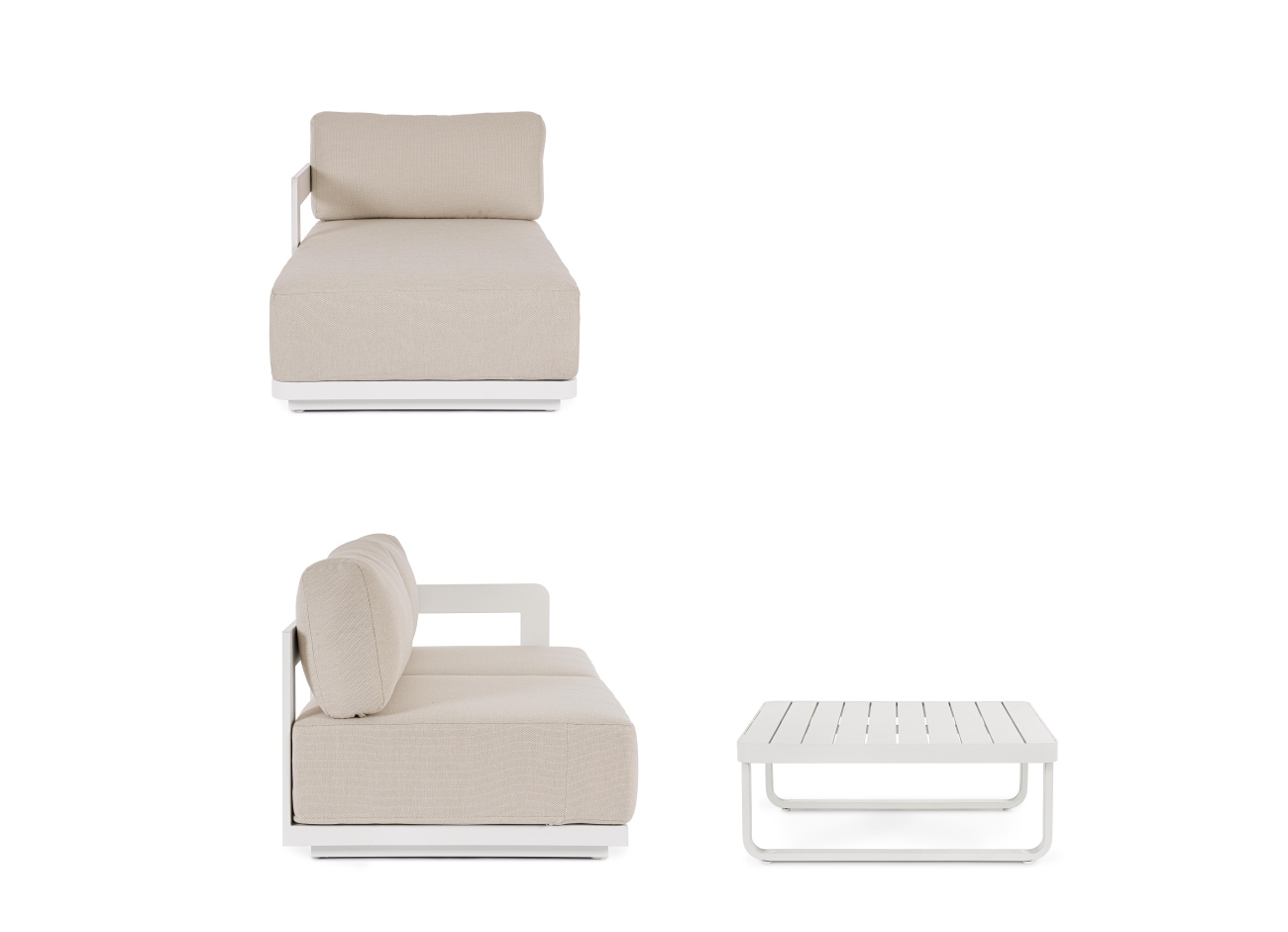 Garten-Set Mariel, Gartenecksofa & Couchtisch