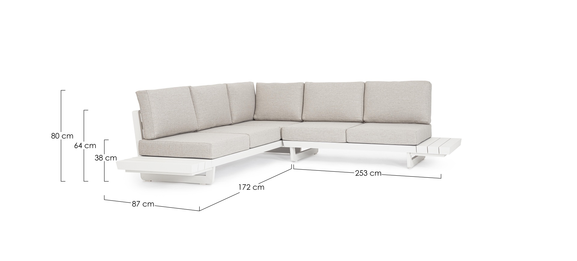 Ecksofa Infinity mit Kissen, Weiß