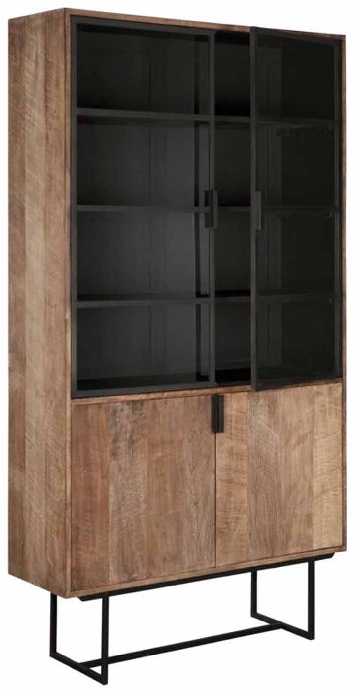 Vitrinenschrank Odeon, Teak/Metall