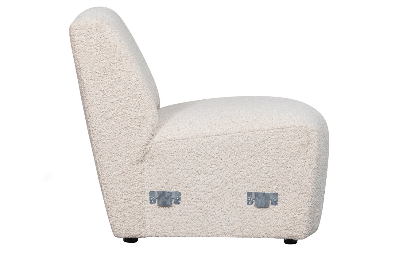 Modulsofa Coco 1-Sitzer aus Boucle-Stoff, Creme