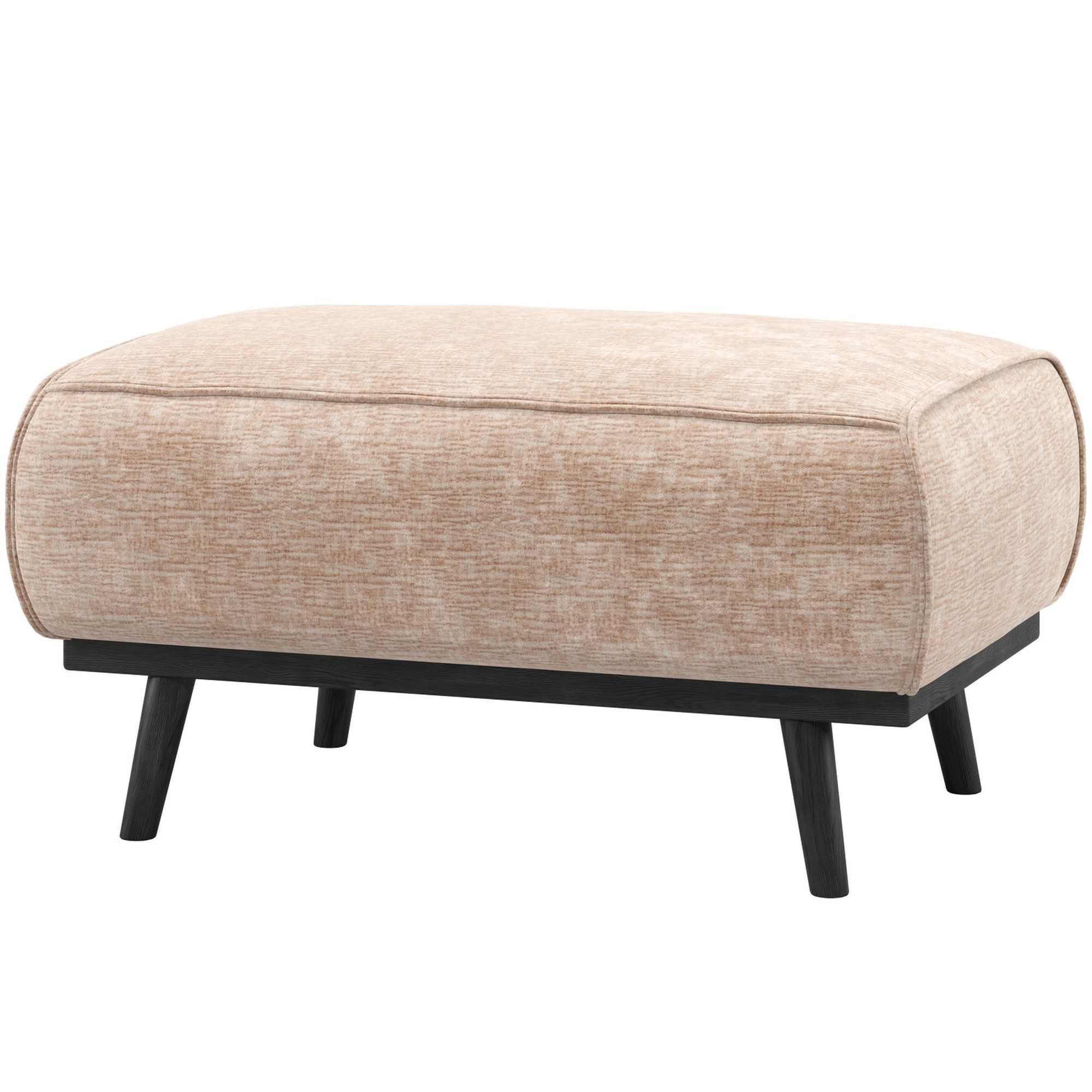 Pouf Statement Natur Chenille-Samt - eleganter Hocker im luxuriösen Design, 80 x 55 x 40 cm