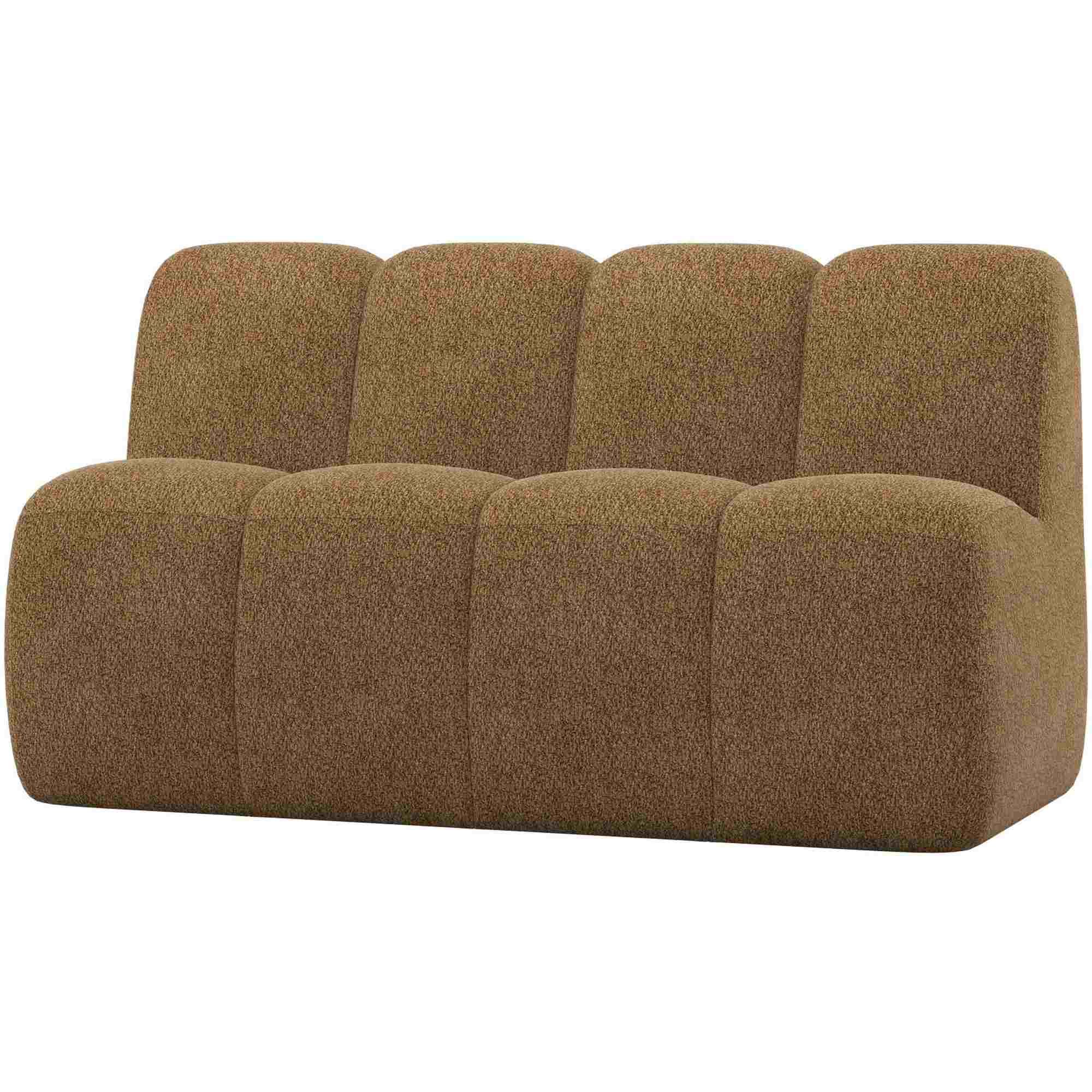 Essbank Mojo mit Rückenlehne 164 cm aus Wollen-Stoff in Honiggelb - bequeme Sitzbank