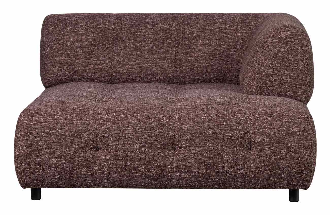 Modulsofa Louis Chaiselongue aus grobmaschigen Stoff Rechts, Altrosa