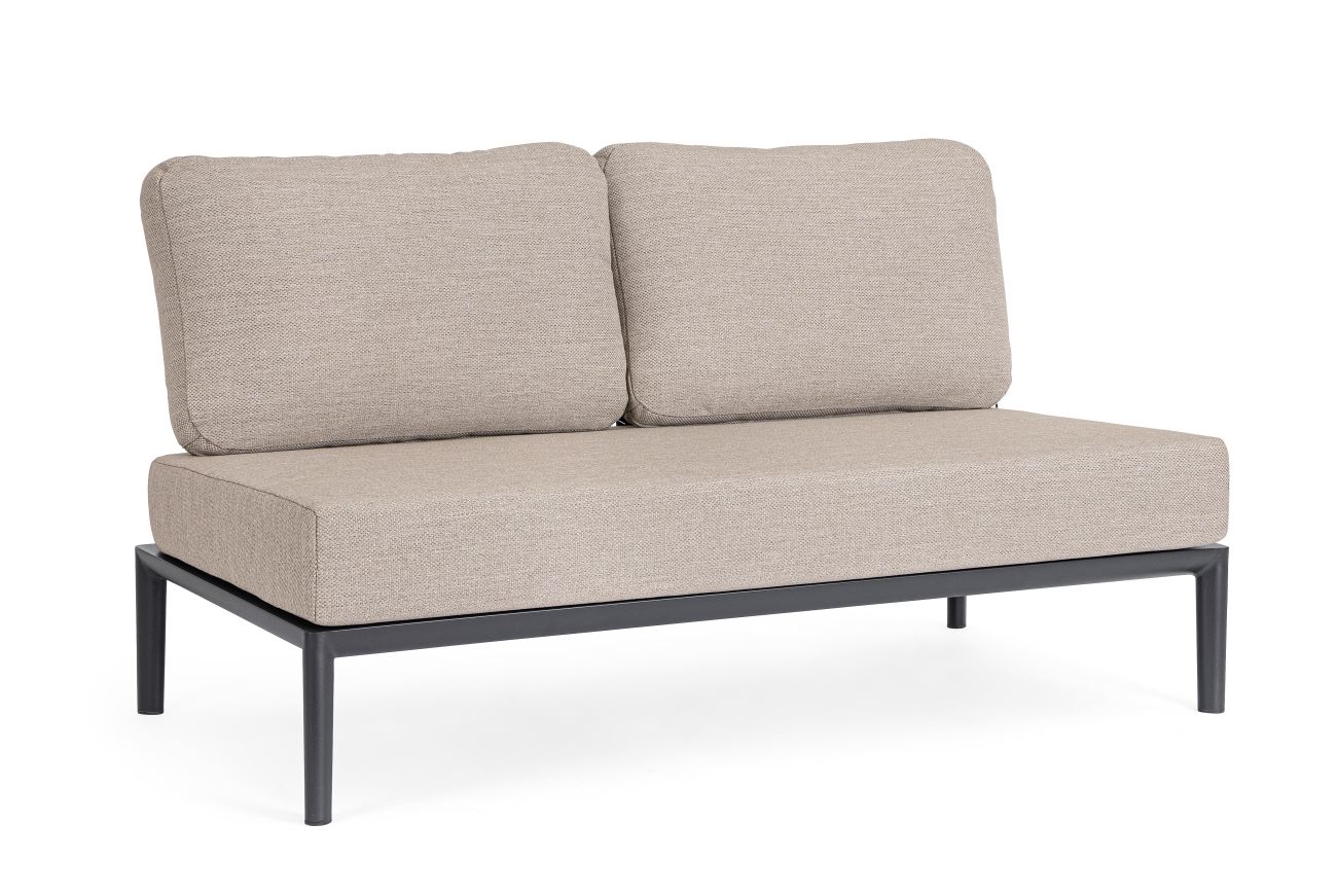 Gartenmodulsofa Gerald aus Aluminium Einzel-Element, Anthrazit