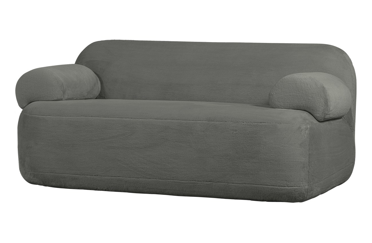 Sofa Jolie aus Pelz-Stoff, Grau