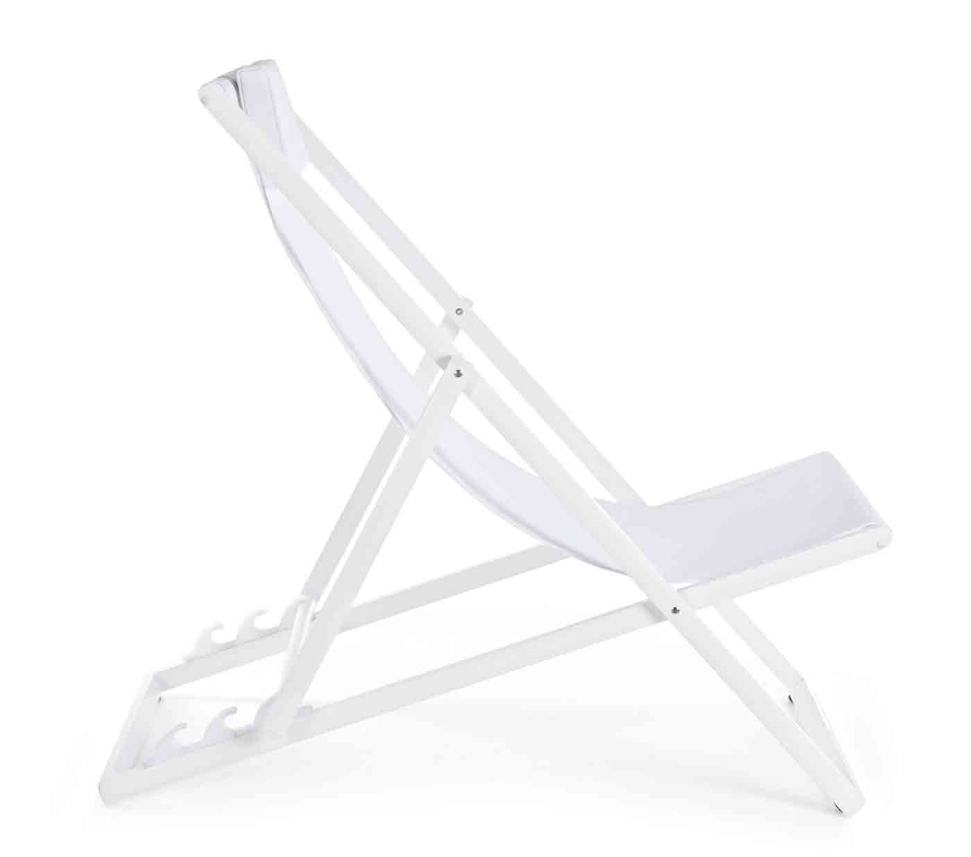 Liegestuhl Taylor Deckchair aus Aluminium und Textilene, Weiss