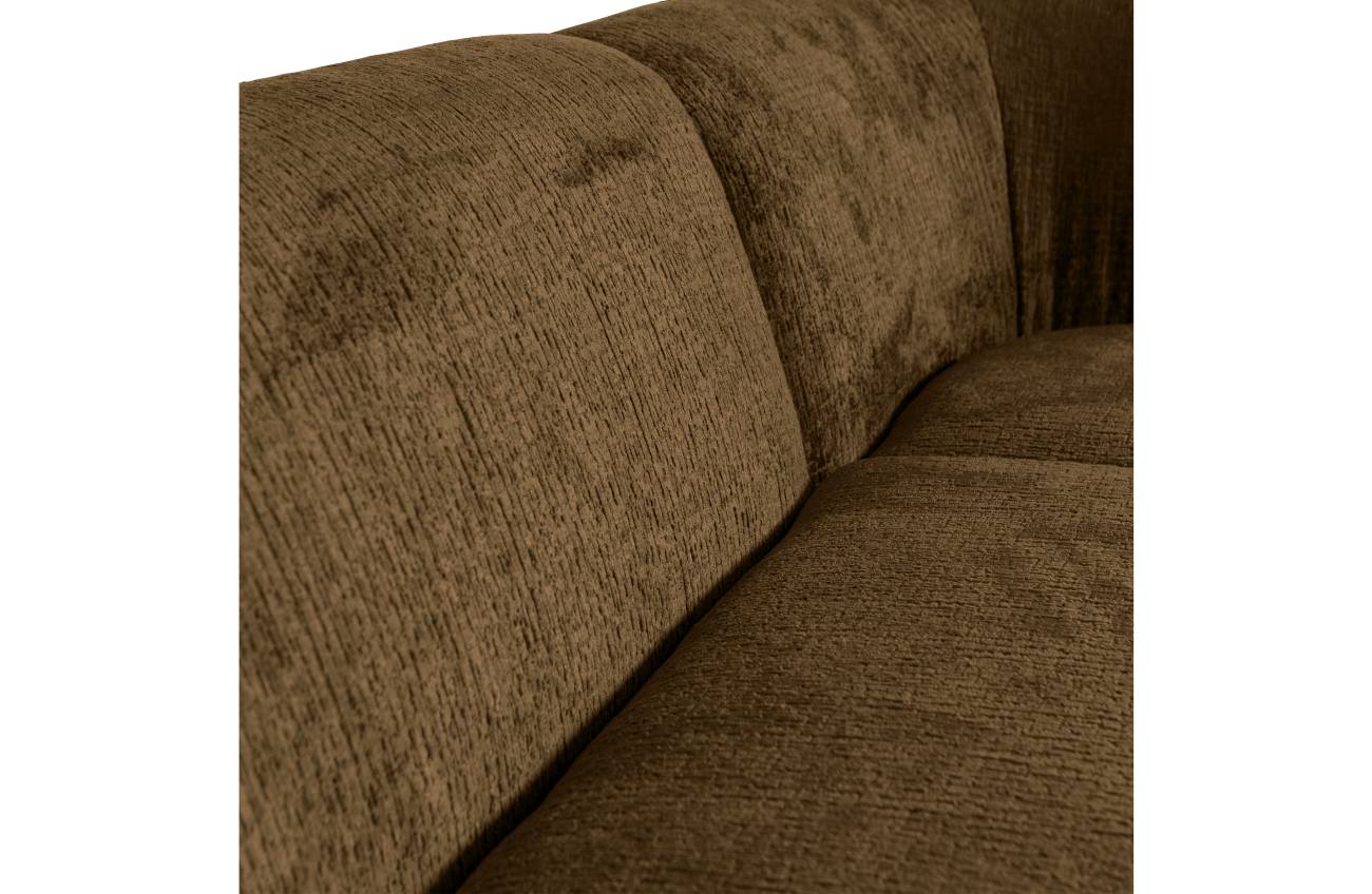 Ecksofa Sloping aus Struktursamt Rechts, Brass