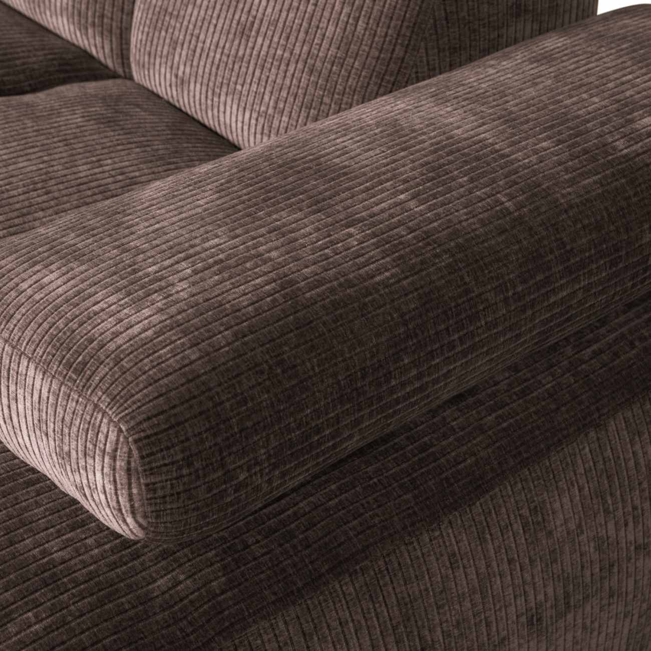 Chaiselongue Mojo aus Flachcord Rechts, Braun