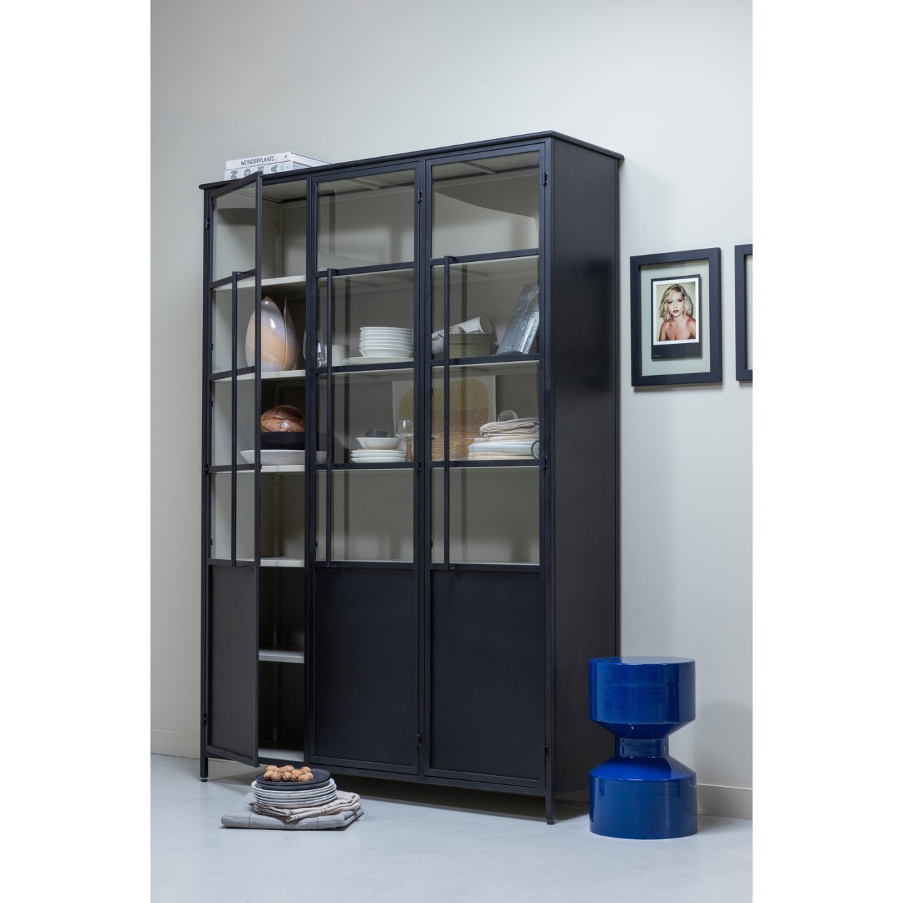 Vitrine Exhibit 3XL aus Metall, Schwarz