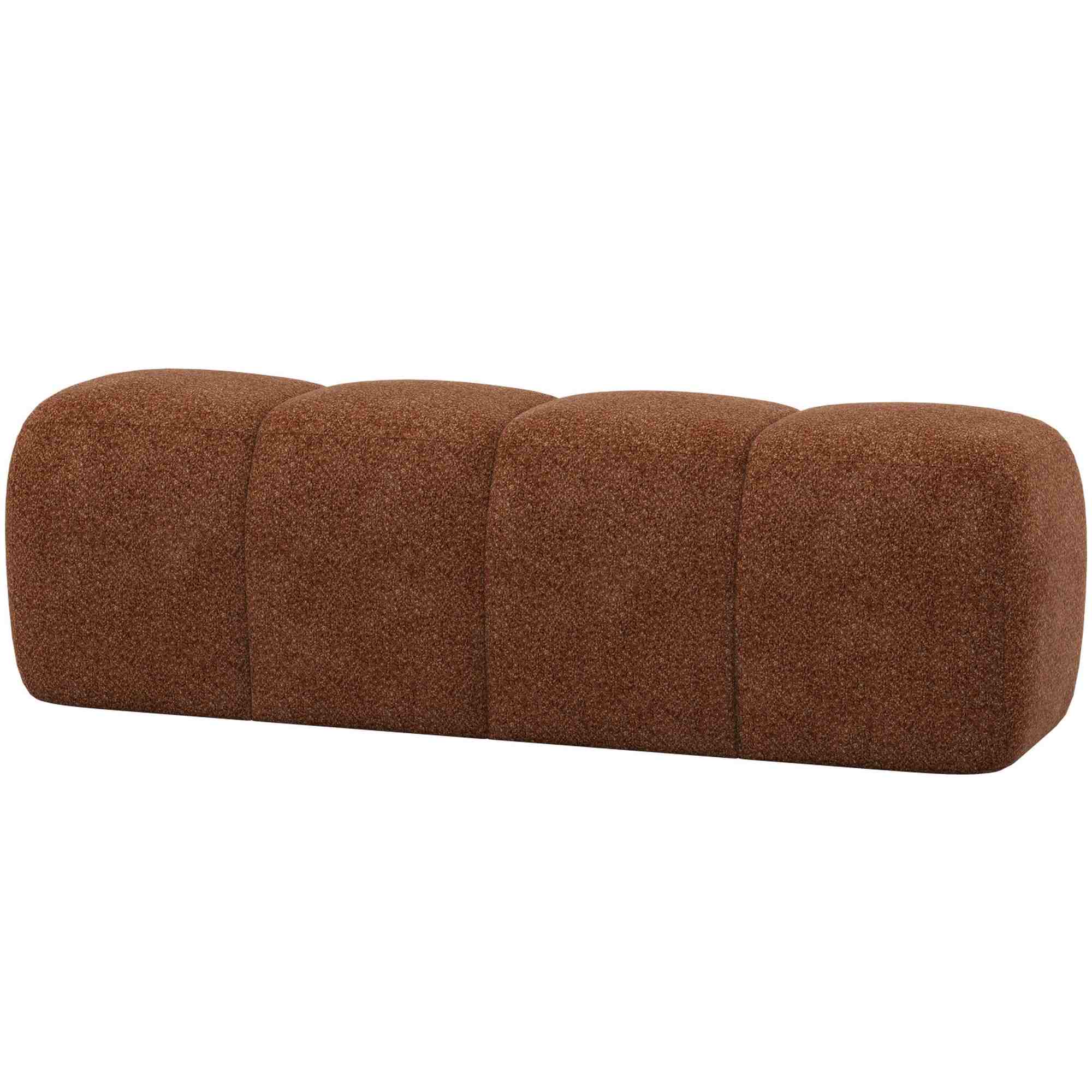 Essbank Mojo 164 cm aus Wollen-Stoff in Rostbraun - bequeme Sitzbank mit Erweiterungsoption