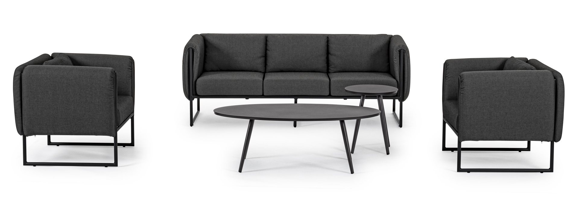 Sofa Pixel aus Aluminium, Anthrazit