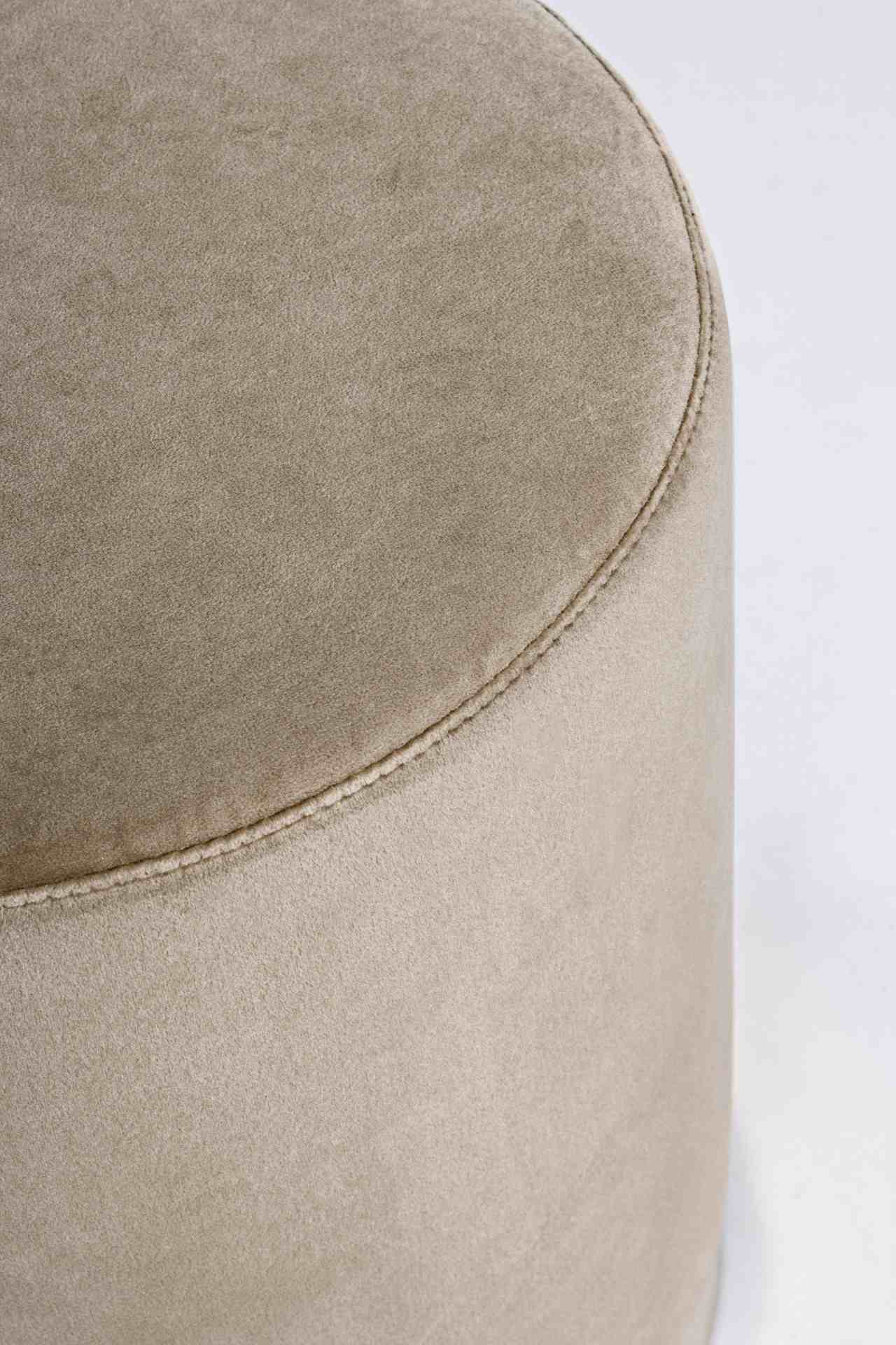 Pouf Lucilla in Samt-Optik, Taupe