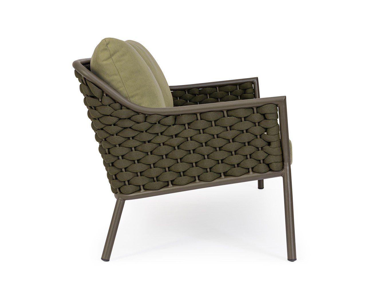 Gartensofa Everly aus Aluminium, Olive