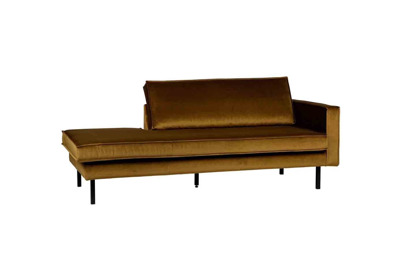 Recamiere Rodeo Daybed Samt, rechts Honig Gelb