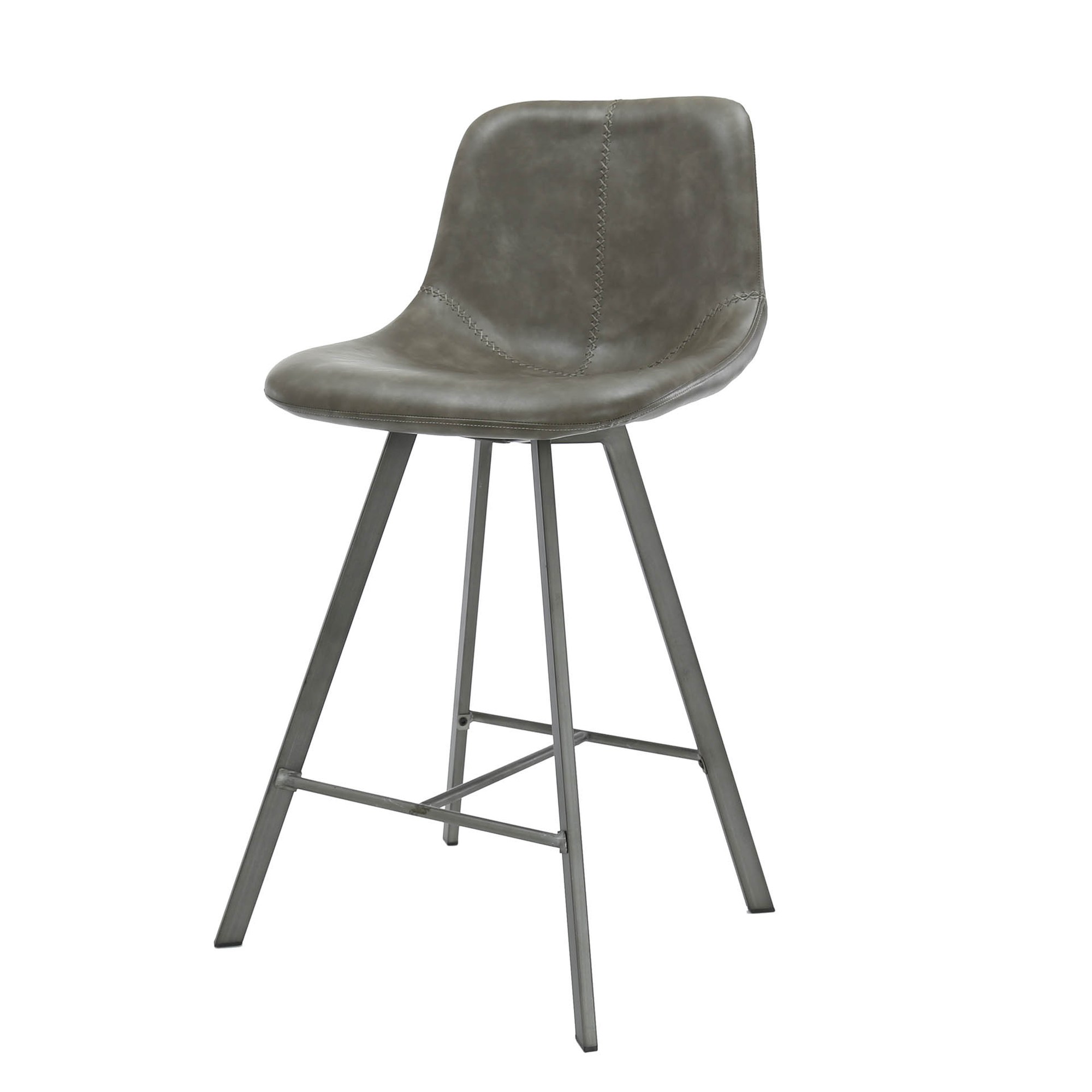4er-Set Barhocker Edeostol mit Lehne - Kunstleder, Braun