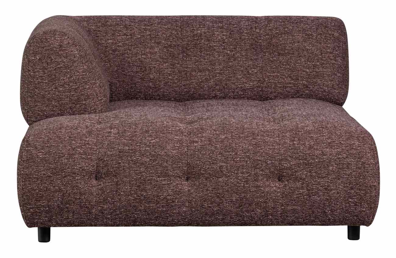 Modulsofa Louis Chaiselongue aus grobmaschigen Stoff Links, Altrosa