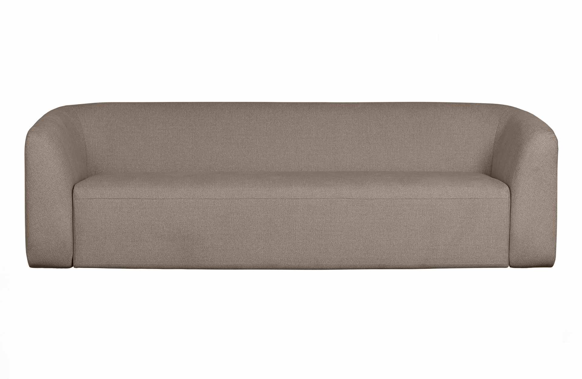 3-Sitzer Sofa Sloping aus Stoff, Hellbraun