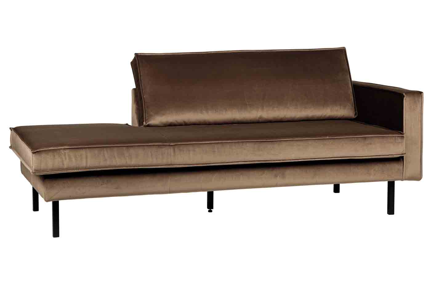 Recamiere Rodeo Daybed Samt, rechts Taupe