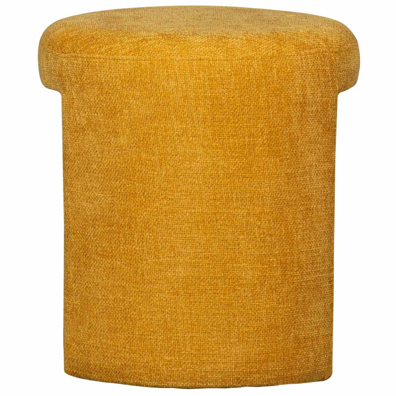 Hocker Charlie aus Chenille-Stoff, Gelb