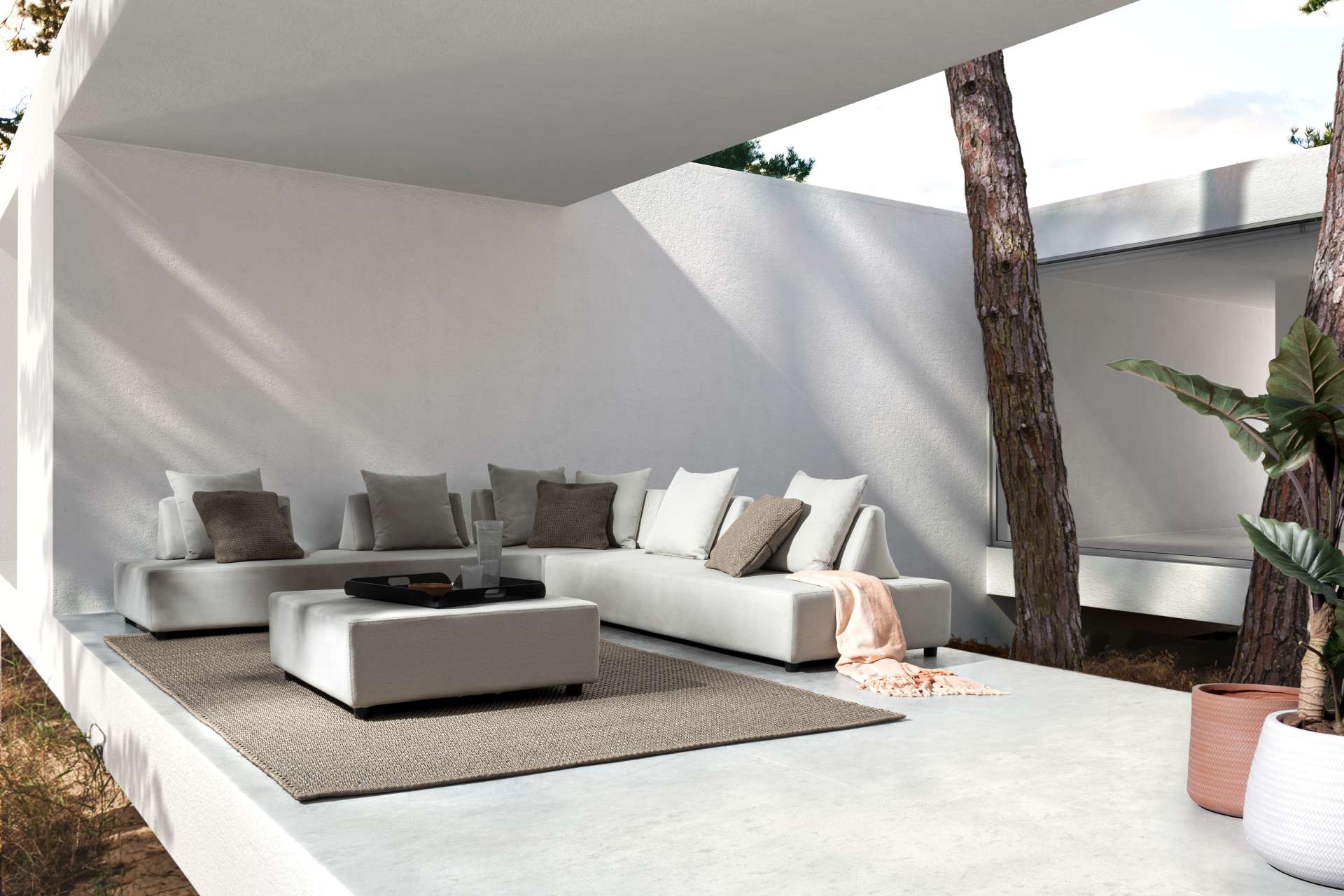 Gartenlounge Sofa Piper mit Kissen und verstellbarer Rückenlehne