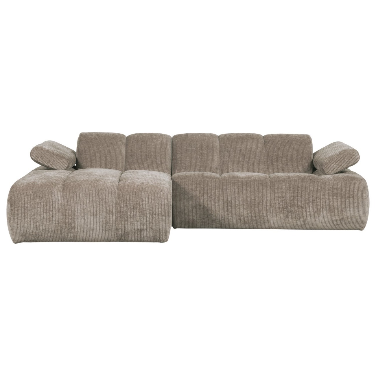 Chaiselongue Mojo aus Flachcord Links, Dunkelsand