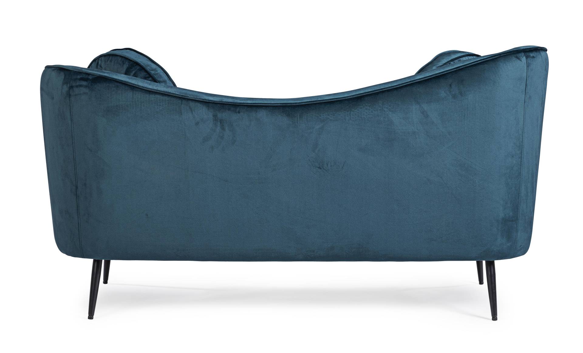 2-Sitzer Sofa Candis in Samt-Optik, Blau