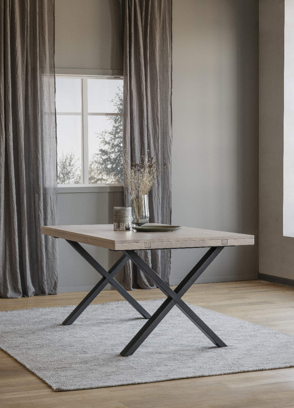 Esstisch Brooklyn, X-Gestell, 170cm, Whitewash