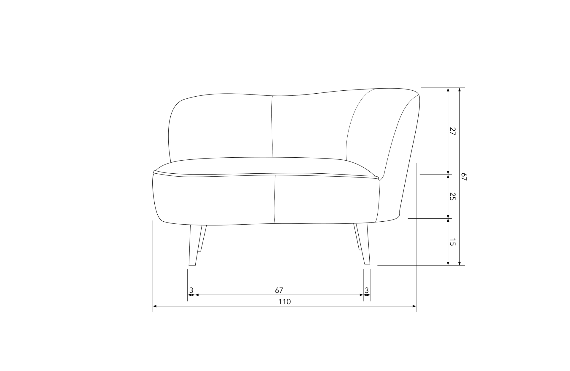 Loungesessel Sara aus Samt, Rechts, Grün