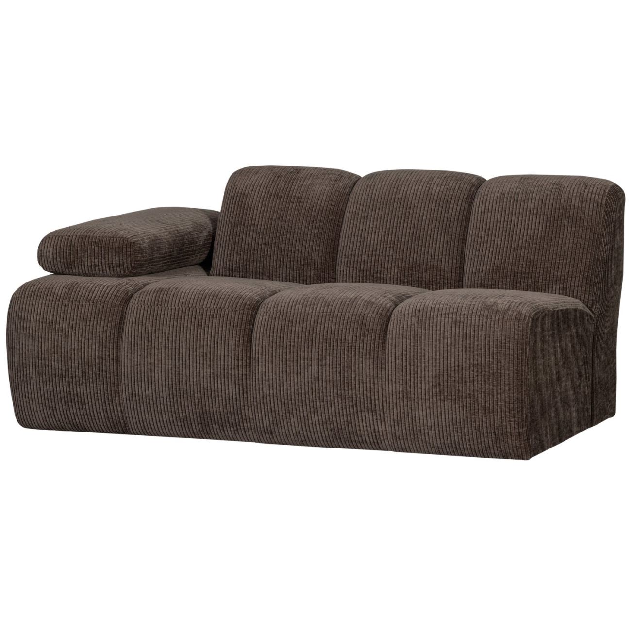 Modulsofa Mojo Flachcord 1,5er Arm-Links, Braun