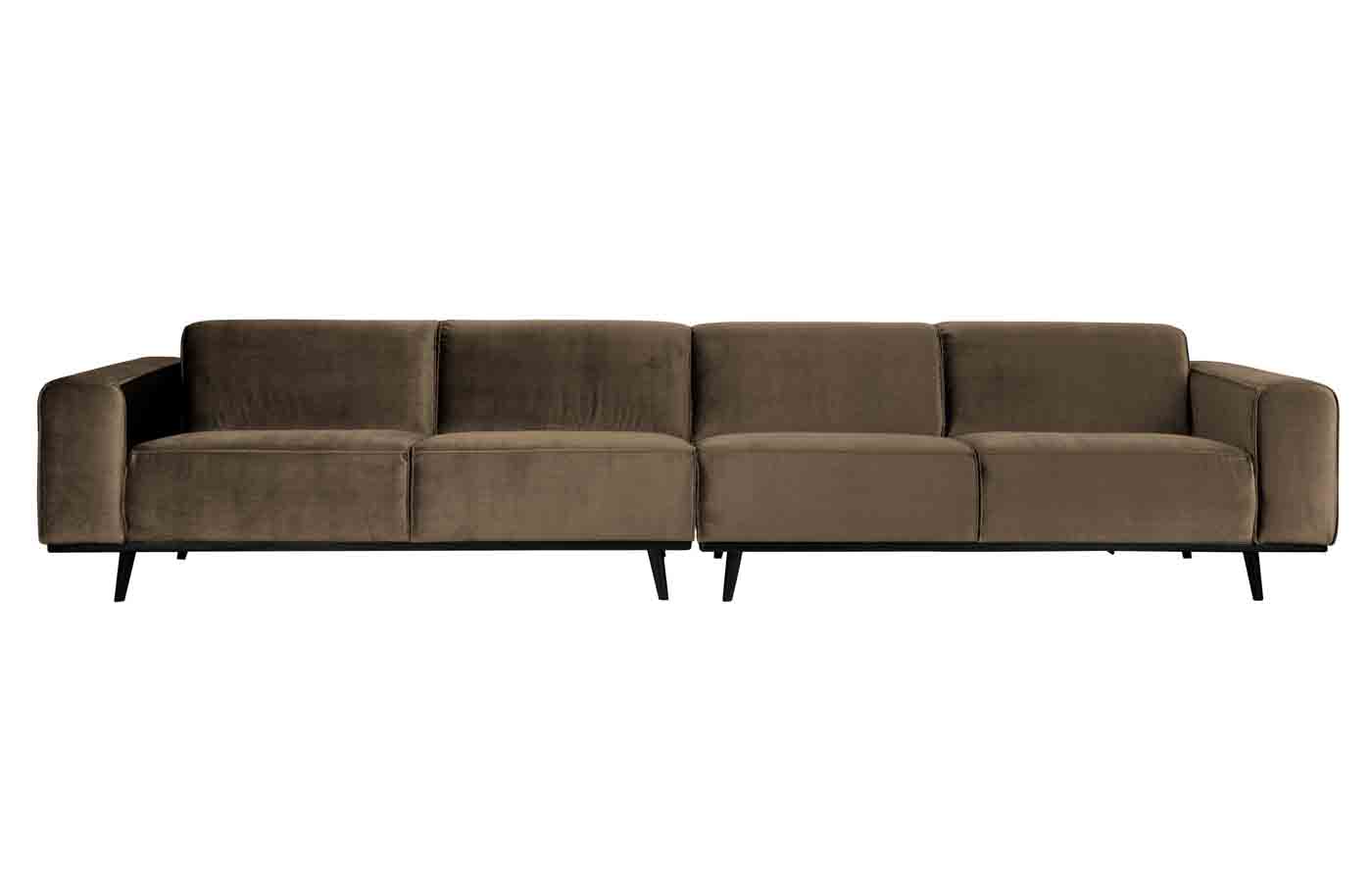 Bigsofa Statement Samt XXL, 372cm Taupe