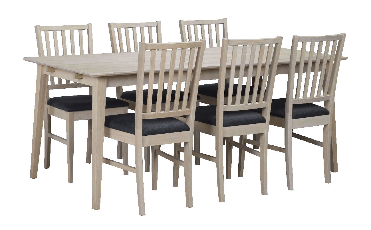 Esstisch Filippa Rechteckig 180x90cm, Eiche Weiß pigmentiert